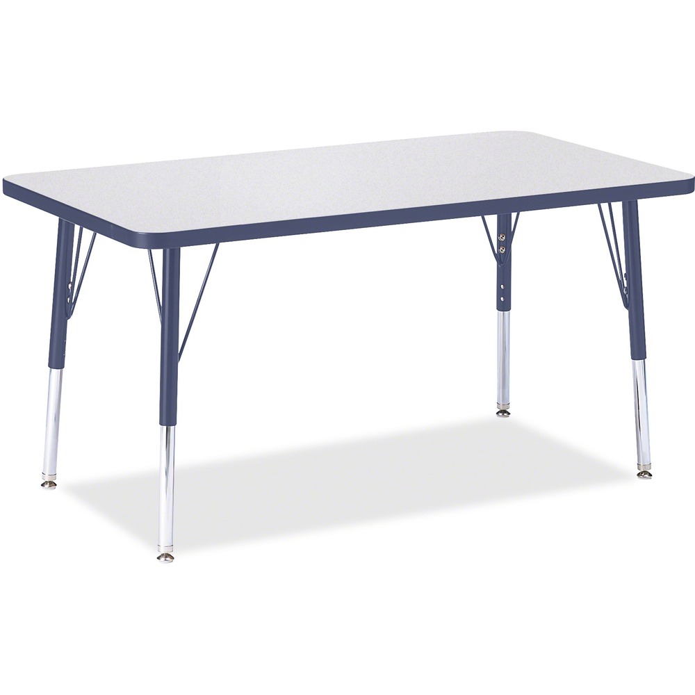 JNT6478JCE112 - Let children safely work on their favorite arts and crafts on this rectangular activity table. Freckled gray laminate is durable and features an easy-to-clean surface. TRUEdge is permanently thermo-fused to the edges to prevent chipping. Extra-safe, dual-screw steel legs allow you to easily adjust the height of the table. Powder-coated, adjustable legs can be repositioned in 1" increments to provide maximum comfort for children. Leg guides reduce squeaks, prevent snags and eliminate rusting.