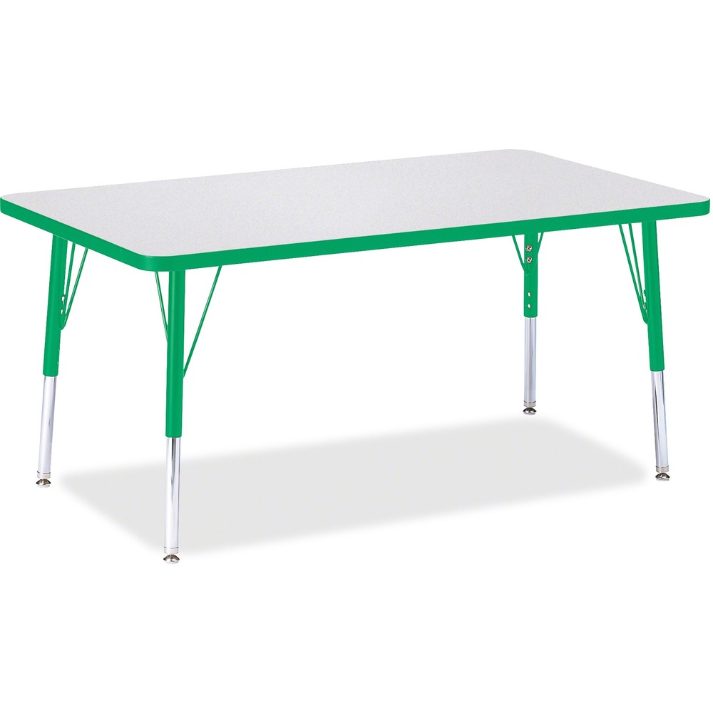 JNT6473JCE119 - Let children safely work on their favorite arts and crafts on this rectangular activity table. Freckled gray laminate is durable and features an easy-to-clean surface. TRUEdge is permanently thermo-fused to the edges to prevent chipping. Extra-safe, dual-screw steel legs allow you to easily adjust the height of the table. Powder-coated, adjustable legs can be repositioned in 1" increments to provide maximum comfort for children. Leg guides reduce squeaks, prevent snags and eliminate rusting.