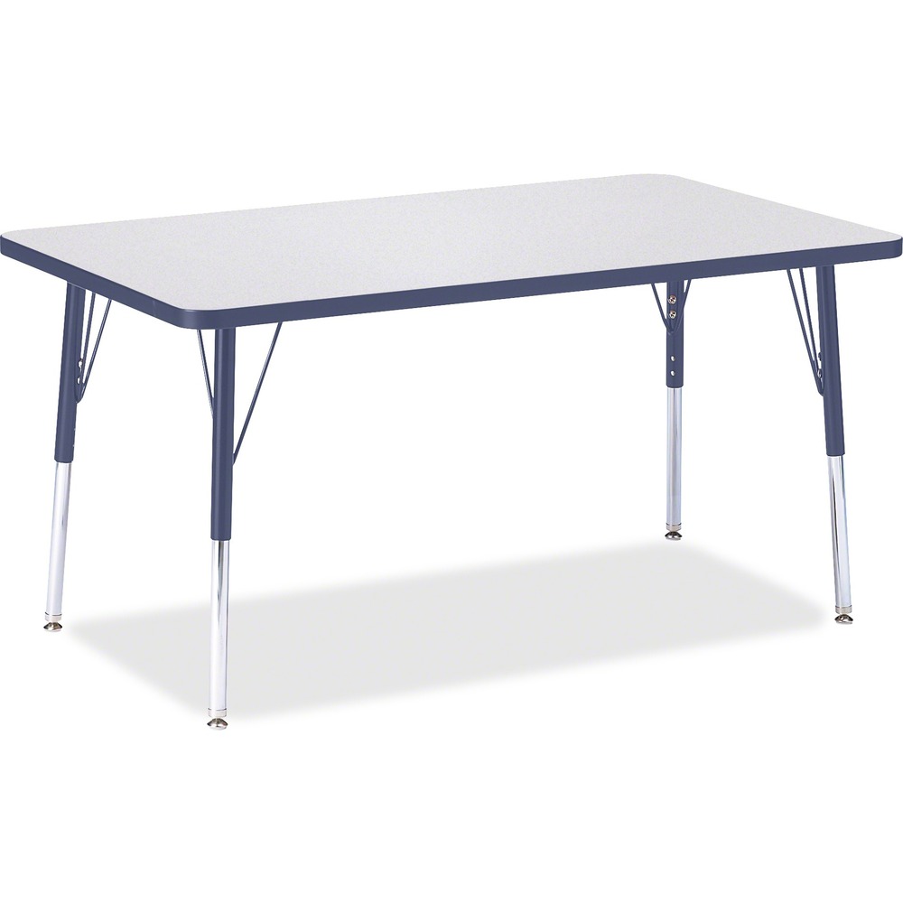 JNT6473JCA112 - Rectangular activity table for adults is perfectly sized to let you work comfortably. Laminate is durable and features an easy-to-clean surface. TRUEdge is permanently thermo-fused to the edges to prevent chipping. Extra-safe, dual-screw steel legs allow you to easily adjust the height of the table. Powder-coated, adjustable legs can be repositioned in 1" increments to provide maximum comfort. Leg guides reduce squeaks, prevent snags and eliminate rusting.