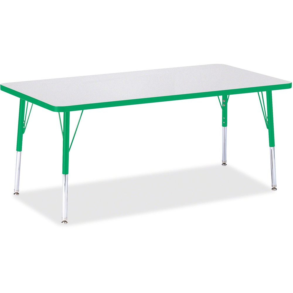 JNT6408JCE119 - Let children safely work on their favorite arts and crafts on this rectangular activity table. Laminate is durable and features an easy-to-clean surface. TRUEdge is permanently thermo-fused to the edges to prevent chipping. Extra-safe, dual-screw steel legs allow you to easily adjust the height of the table. Powder-coated, adjustable legs can be repositioned in 1" increments to provide maximum comfort for children. Leg guides reduce squeaks, prevent snags and eliminate rusting.