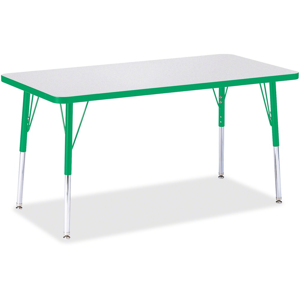 JNT6403JCA119 - Rectangular activity table for adults is perfectly sized to let you work comfortably. Laminate is durable and features an easy-to-clean surface. TRUEdge is permanently thermo-fused to the edges to prevent chipping. Extra-safe, dual-screw steel legs allow you to easily adjust the height of the table. Powder-coated, adjustable legs can be repositioned in 1" increments to provide maximum comfort. Leg guides reduce squeaks, prevent snags and eliminate rusting.