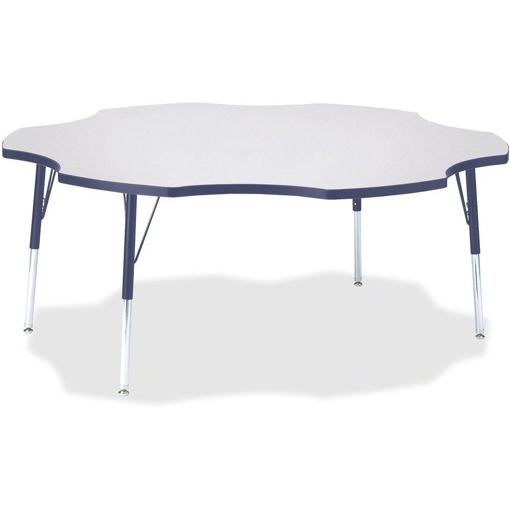 JNT6458JCA112 - This six-leaf activity table provides the perfect seating arrangement for up to six adults. Durable laminate features an easy-to-clean surface. TRUEdge is permanently thermo-fused to the edges to prevent chipping. Extra-safe, dual-screw steel legs allow you to easily adjust the height of the table. Powder-coated, adjustable legs can be repositioned in 1" increments to provide maximum comfort. Leg guides reduce squeaks, prevent snags and eliminate rusting.
