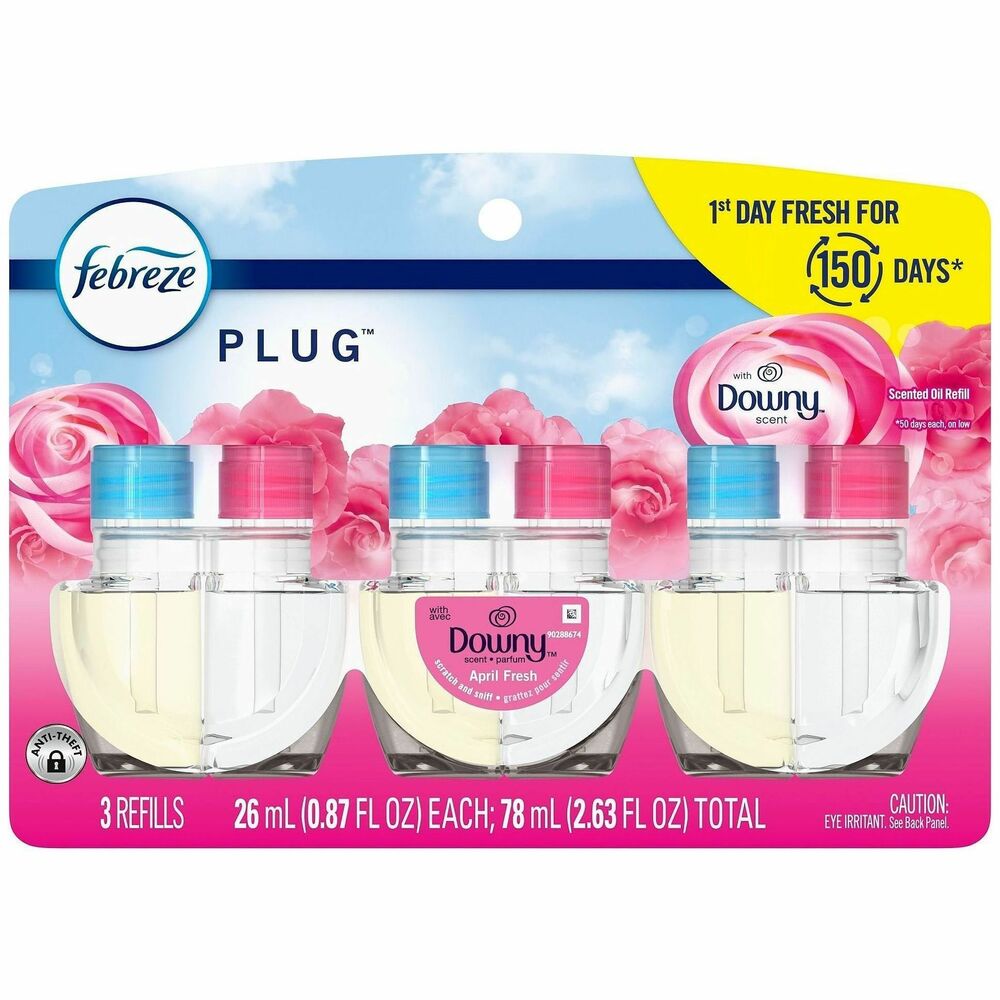 PGC13844 - Fade-Defy PLUG Air Freshener delivers first-day fresh that lasts 50 days (on low setting). Simply refill your Febreze Fade-Defy PLUG with these scent-refill packs, plug in to any outlet in high-traffic areas and enjoy. Use to eliminate unpleasant odors and refresh kitchens, bathrooms and more.