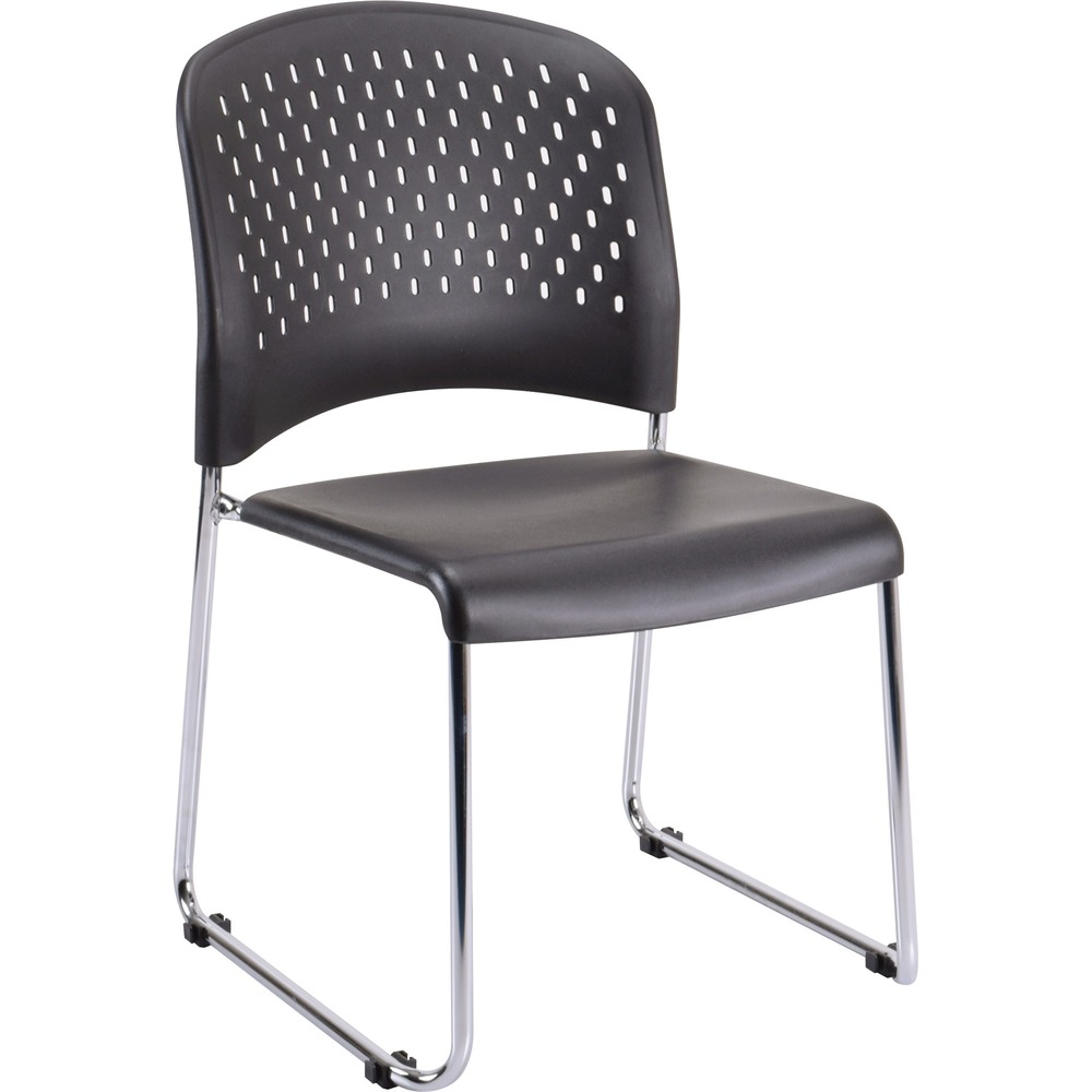 EUTS3000BLACK - Aire Stacking Chair is perfect for breakrooms, waiting areas and more. Perforated, round back provides increased airflow for a comfortable sitting experience. Exceptional durability and performance enhance support and functionality. Armless design creates plenty of room without restriction. Rubber feet protects floors from scratches. Stack your chairs for easy transport and storage using Eurotech Dolly for Aire Chairs (not included). Chairs cannot be floor-stacked.