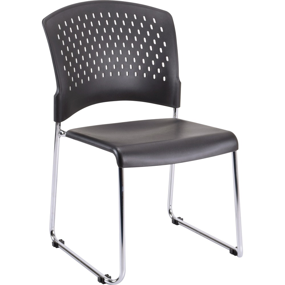 EUTS4000BLACK - Aire Stacking Chair is perfect for breakrooms, waiting areas and more. Perforated, square back provides increased airflow for a comfortable sitting experience. Exceptional durability and performance enhance support and functionality. Armless design creates plenty of room without restriction. Rubber feet protects floors from scratches. Stack your chairs for easy transport and storage using Eurotech Dolly for Aire Chairs (not included). Chairs cannot be floor-stacked.