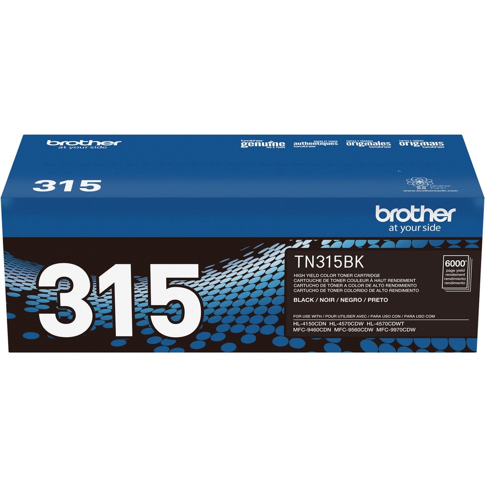 BRTTN315BK - High-yield toner cartridge is designed for use with Brother HL-4150CDN, HL-4570CDW, HL-4570CDWT, MFC-9460CDN, MFC-9560CDW and MFC-9970CDW. All genuine Brother printer supplies are designed as part of an entire printing system to provide a superior degree of quality. Genuine Brother toner is delicately balanced to provide even flow and toner distribution. Black cartridge yields approximately 6,000 pages.
