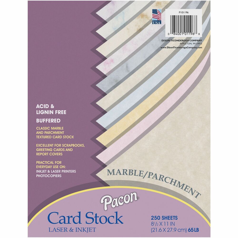 PAC101196 - Heavyweight, 65 lb. cardstock is perfect for greeting cards, postcards, report covers, rubber stamping, memory books, flyers and announcements. Cardstock works well in laser and inkjet printers. Paper is acid-free, lignin-free and buffered.
