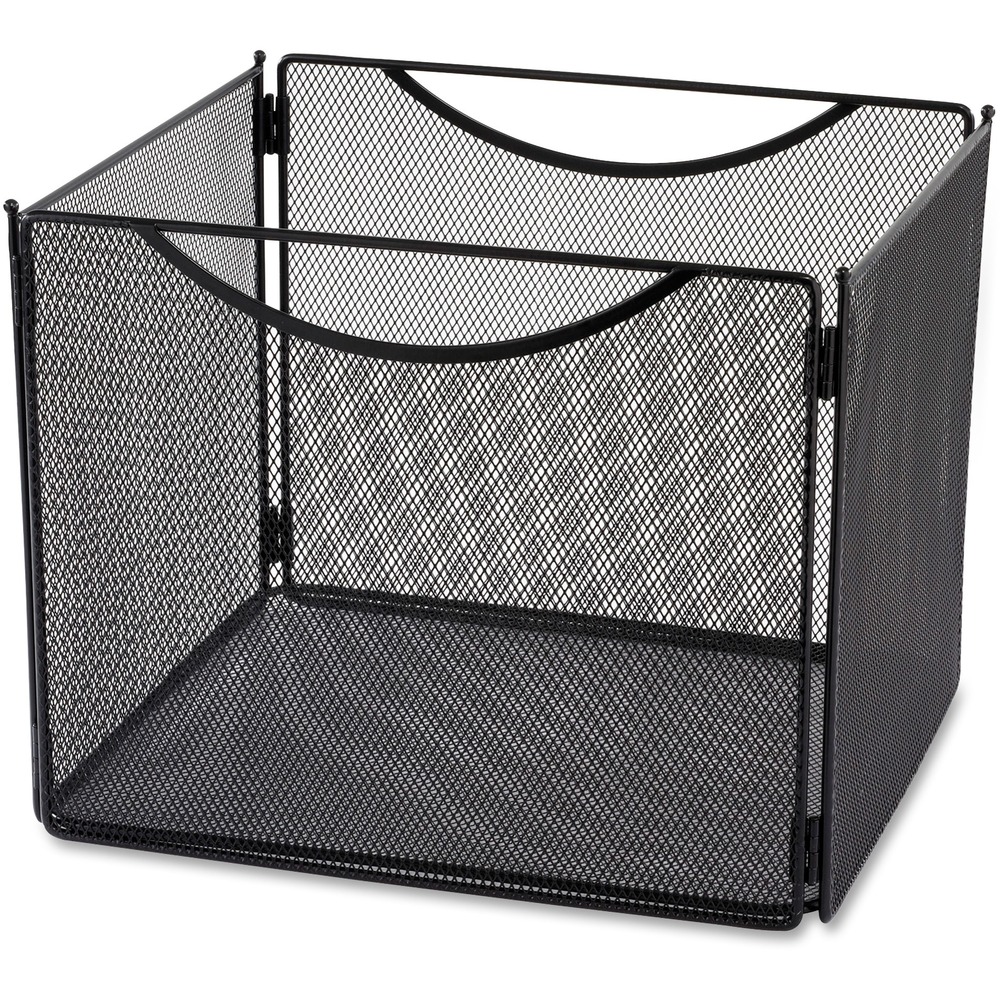 SAF2170BL - Versatile, portable, desktop file box adds style to your filing. Open top easily accommodates letter-size hanging files. Integrated handles allow easy carrying. 10" deep file box is collapsible for compact storage when not in use. Steel mesh features a powder-coat finish for durability.