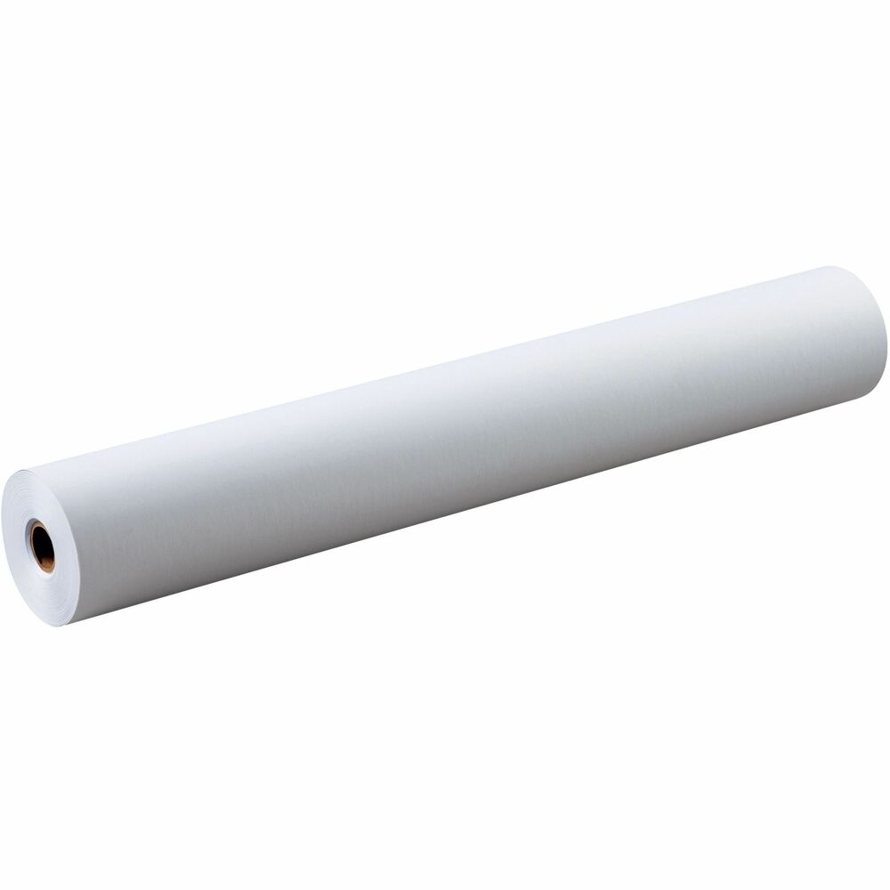 PAC4765 - Standard easel roll easily dispenses from standard-size dispensers. Sulphite drawing paper is bright white and recyclable. Roll features a 1" core.