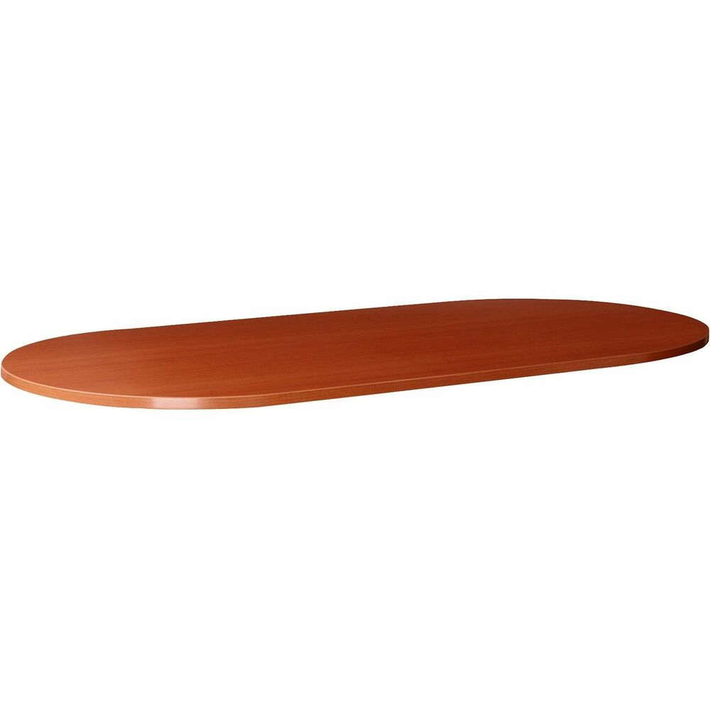 LLR69122 - Oval conference tabletop is designed for use with Lorell Essentials conference table bases. The 1" thick top has a 3.0 mil thick edge. Cam covers are included for all exposed assembly hardware. Table is 29-1/2" high with adjustable floor glides on a two-panel leg base. Top and base with modesty panel are sold separately.