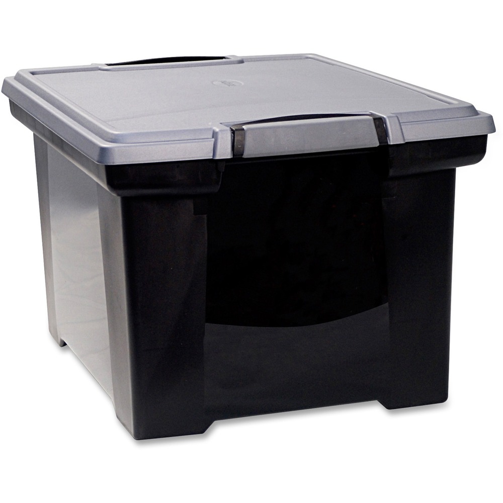 STX61543U01C - Tote storage box lets you conveniently organize your legal-size and letter-size documents in a portable design. Storage compartment offers quick access to your files and documents. Locking handles secure the lid in place. Comfort grips make transportation easy and painless.