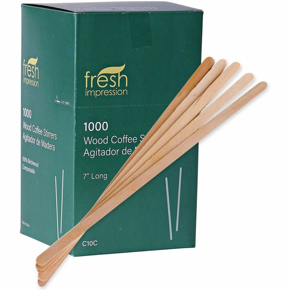 ECONTSTC10C - Wooden Stir Sticks are made from renewable resources. Sticks are fully compostable.