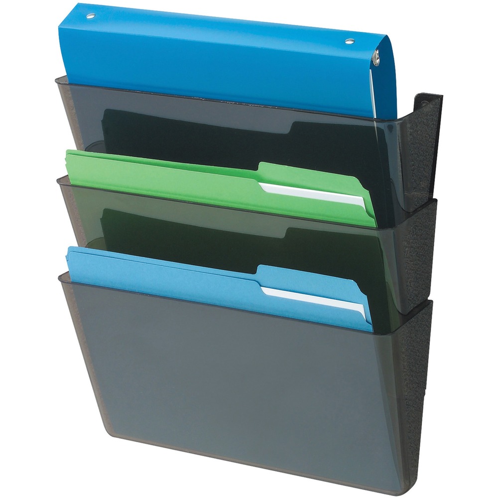 DEF93604 - DocuPocket Wall File turns wall space into file space. Pockets attach to one another with included linking pins, minimizing damage to mounting surface. Each pocket holds letter-size documents and files and includes mounting hardware. Stackable wall file is made from durable, recycled plastic. Plastic contains a high percentage of recycled material.