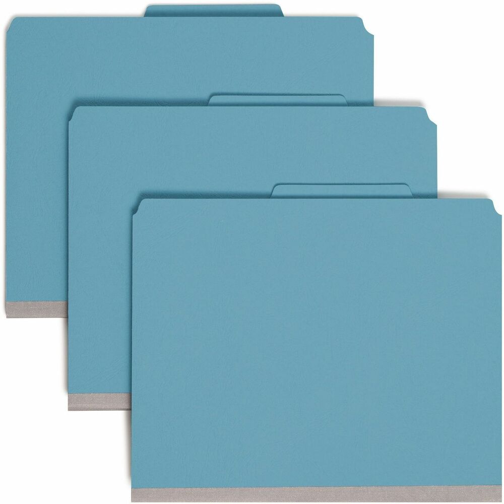 SMD14204 - Minimize time spent searching for documents and increase efficiency for your filing system with Premium Pressboard Classification File Folders featuring SafeSHIELD fasteners. Extra-durable, letter-size folders feature a special, heavyweight material coated to resist moisture and stains. SafeSHIELD-coated fasteners help avoid hand injuries, ripped papers and excessive fastener clinking. Each top-tab classification folder includes two sturdy dividers and SafeSHIELD fasteners on all six filing surfaces. 2/5-cut tab in right-of-center position is compatible with Smead Viewables Multipurpose Labels (not included). 2" expanding spine made of tear-resistant material offers greater storage capacity for bulky projects. SFI-certified folders contain 100 percent recycled content. They are ideal for offices looking to become more sustainable. More from the Manufacturer