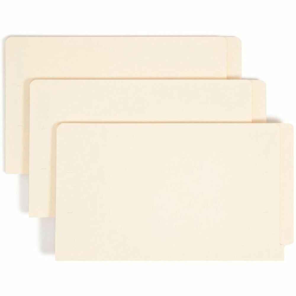 SMD34117 - Fastener folders feature SafeShield Coated Fastener Technology - the solution to fastener issues, including paper tears, finger cuts and excessive fastener crinkling. Fastener folders let you subdivide papers inside the folder or file documents in chronological order. Each folder has two 2" SafeShield Bonded-style coated fasteners in positions 1 and 3. Reinforced end tab gives added strength where you need it most. Straight-cut tab is 1/2" high. Folders are made of 11 point stock and are scored for 3/4" expansion. More from the Manufacturer