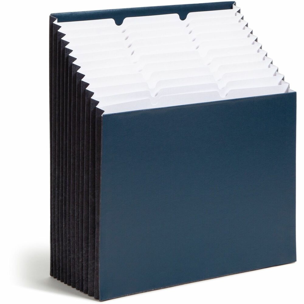 SMD70211 - 12-pocket Stadium File is ideal for clearing clutter from your work space or countertop. Expanding file is tiered for easy viewing. The letter-size pockets are also tiered and fixed so the papers don't fall to the bottom of the file. Gussets are fully lined. Stadium file include labels for alphabetic (A-Z), monthly (January-December), daily (1-31), household subjects and blank indexing.