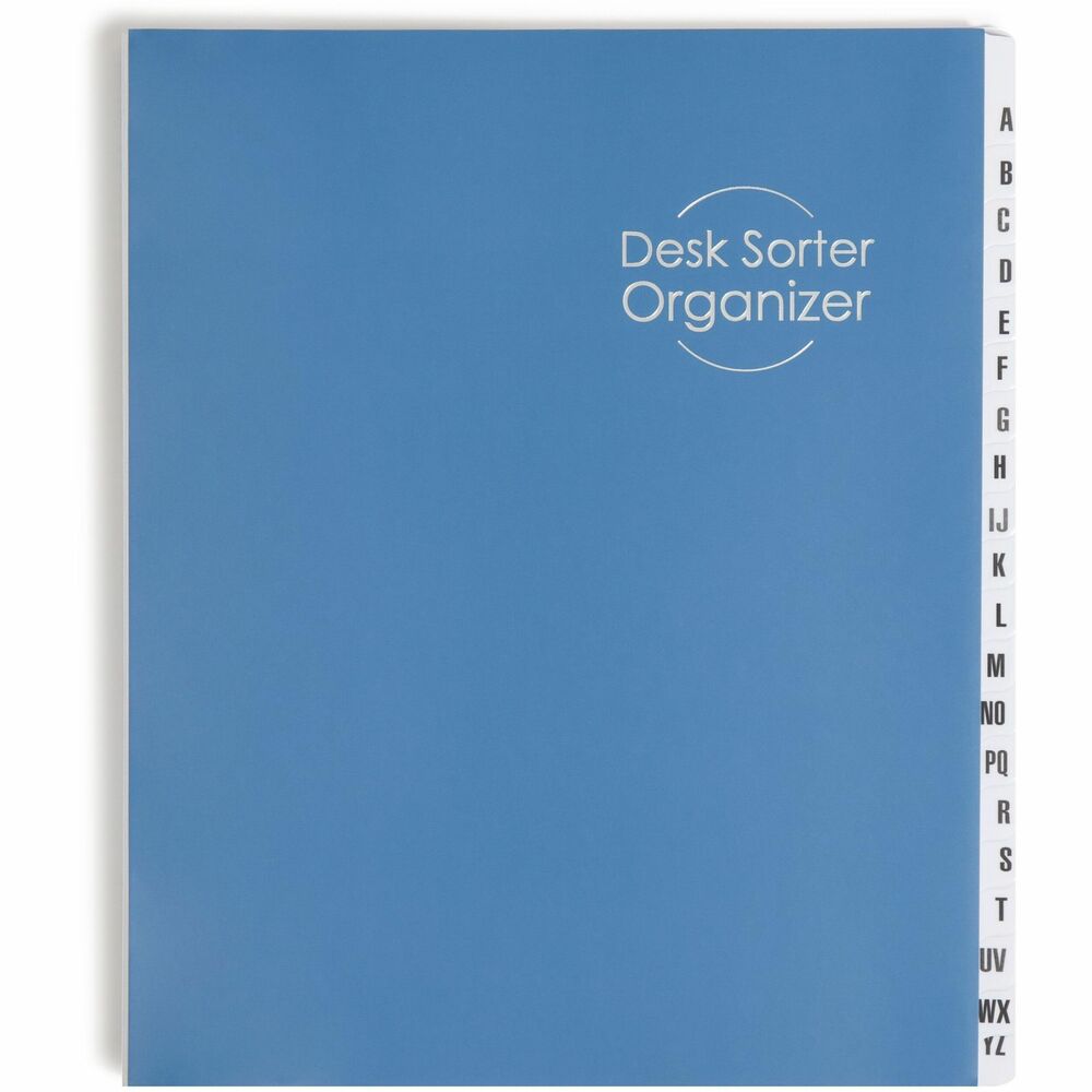 SMD89282 - Keep loose paperwork neatly categorized with this desk file/sorter. Extra-tough cover wipes clean with a damp cloth. Tabs are reinforced with DuPont Mylar. Desk file/sorter is indexed on both sides for easy sorting and follow-up. Dividers are labeled with a letter or letters from A to Z. Each section expands up to 1-3/8".