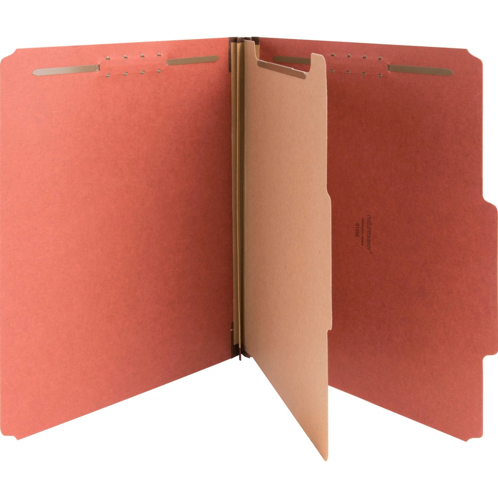 NAT01050 - Classification folders allow you to separate your letter-size documents into multiple categories with one divider and a total of four fasteners. Sturdy gusset expands for increased capacity. 25 point Pressboard covers are equipped with 2/5-cut tabs and 2" capacity K-style fasteners to keep your letter-size papers secure and in order. 20 point, Kraft dividers have 1" capacity fasteners. Eco-friendly folders are made with a high percentage of recycled material.