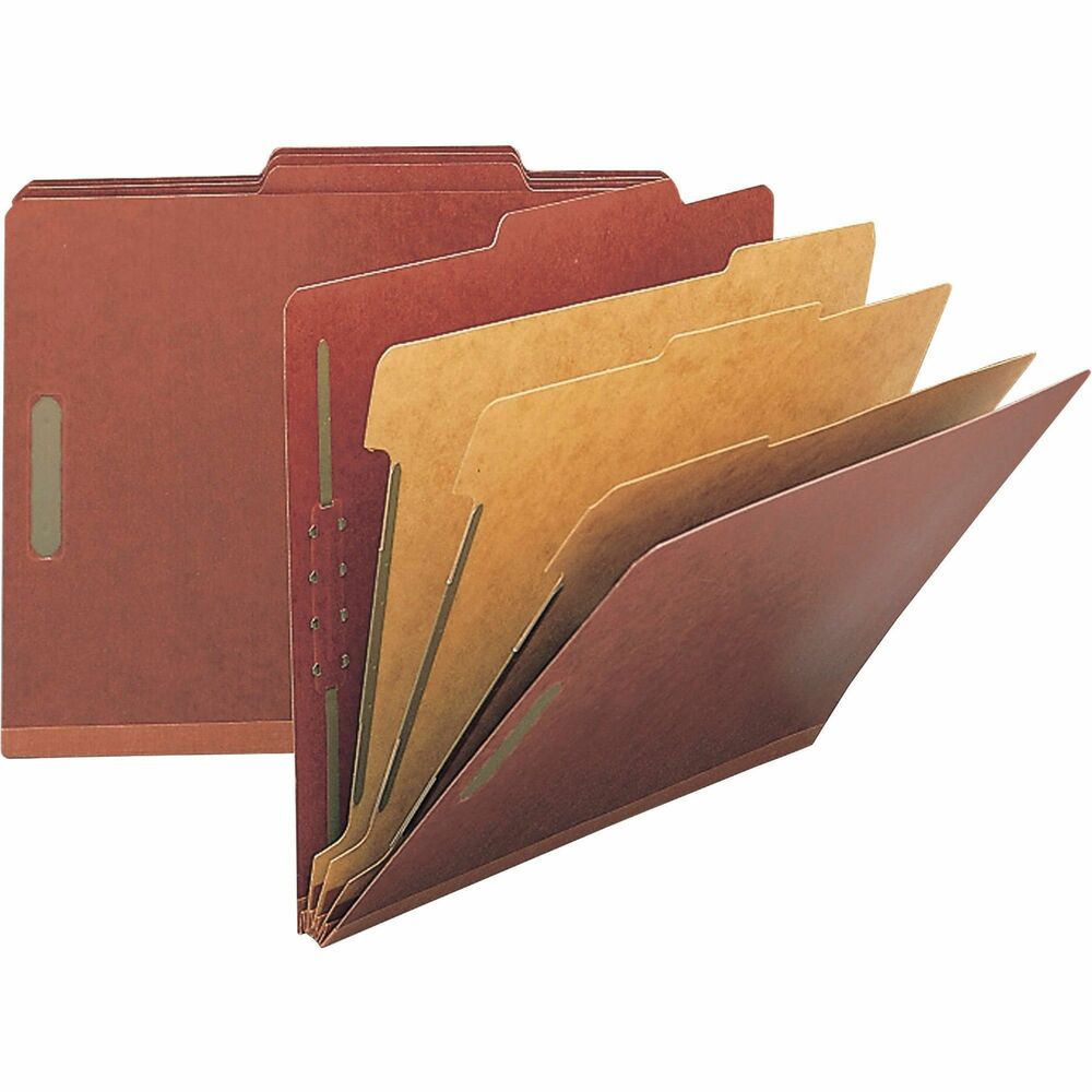 NAT01055 - Classification folders allow you to separate your letter-size documents into multiple categories with three dividers and a total of eight fasteners. Sturdy gusset expands for increased capacity. 25 point pressboard covers are equipped with 2/5-cut tabs and 2" capacity, K-style fasteners to keep your legal-size papers secure and in order. 20 point, Kraft dividers have 1" capacity fasteners. Eco-friendly folders are made with a high percentage of recycled material.