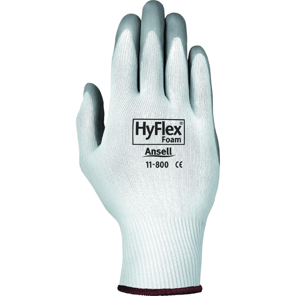 ANS1180010 - Knit-lined, dipped, foam gloves provide comfort and protection. Patented foam coating is resistant to snags and abrasions and provides excellent grip in light oil applications by channeling the oil away from the glove surface. Ideal for automotive assembly and small parts handling. Ergonomic, formfitting liner design allows the glove to mold naturally to the hand, minimizing fatigue. Exceptional comfort and fit increase worker acceptance and safety compliance.