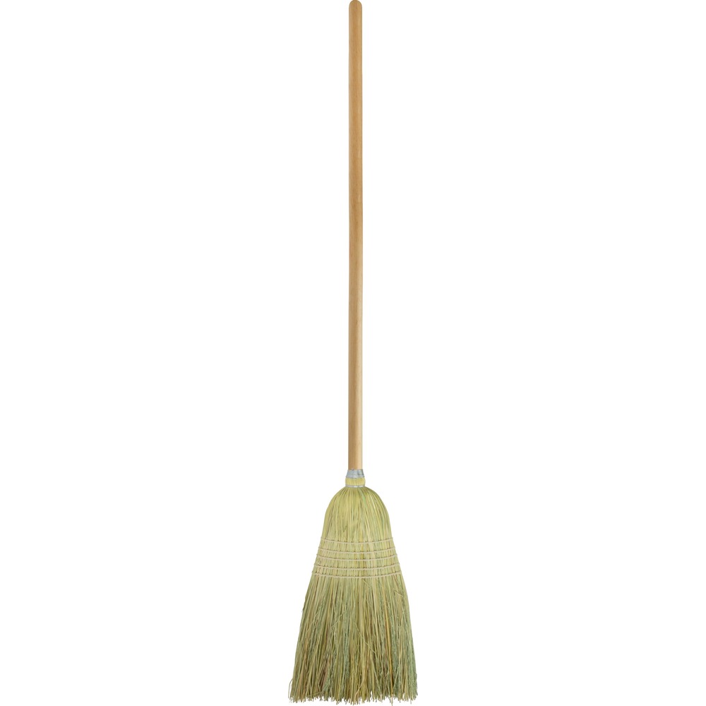 GJO58563 - Janitor lobby blend broom is made with natural fibers for durable long life and efficient sweeping. Double-stitched, nylon cord, bound fibers are wire-wrapped onto a 56" wood handle.
