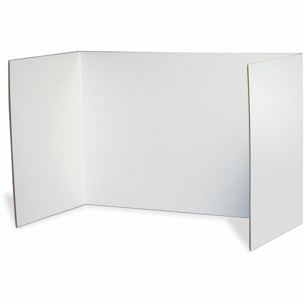 PAC3782 - Privacy boards easily create study carrels when placed at a student's desk or shared table. Each board is made from sturdy corrugate and is recyclable. Using a privacy board helps keep students focused, block distractions and hinder wandering eyes.