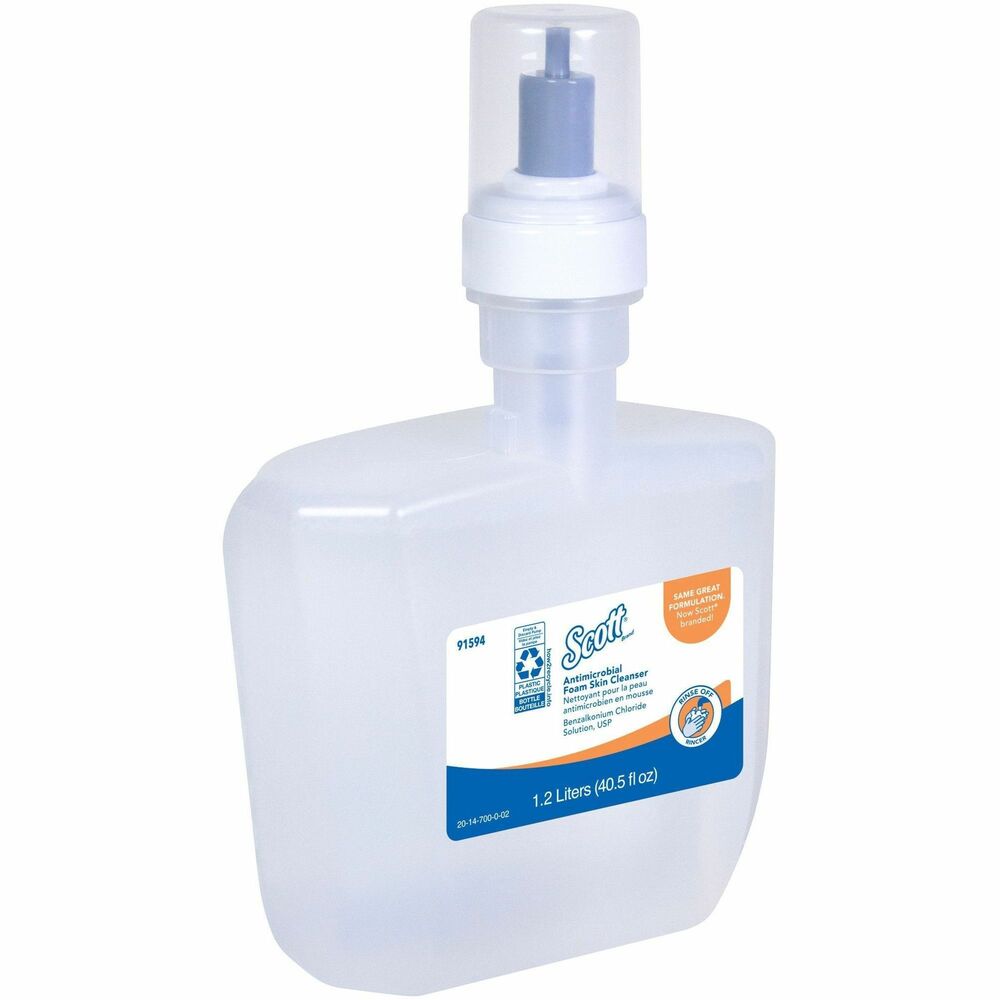 KCC91594 - Scott provides enhanced hygiene solutions for critical environments. When staying clean and hygienic are top priorities, use this Antimicrobial Foam Skin Cleanser that contains 0.1 percent benzalkonium chloride. Simple-to-load, electronic cassette is designed to fit with Scott Professional Cassette Electronic Skin Care Dispensers and Kimberly-Clark Professional ICON Electronic Skin Care Dispensers (none included) so employees and guests can dispense easily. When you're looking for an efficient, thorough foam cleansing solution, trust this Scott Antimicrobial Foam Skin Cleanser. It's mild and gentle enough for everyday use. More from the Manufacturer