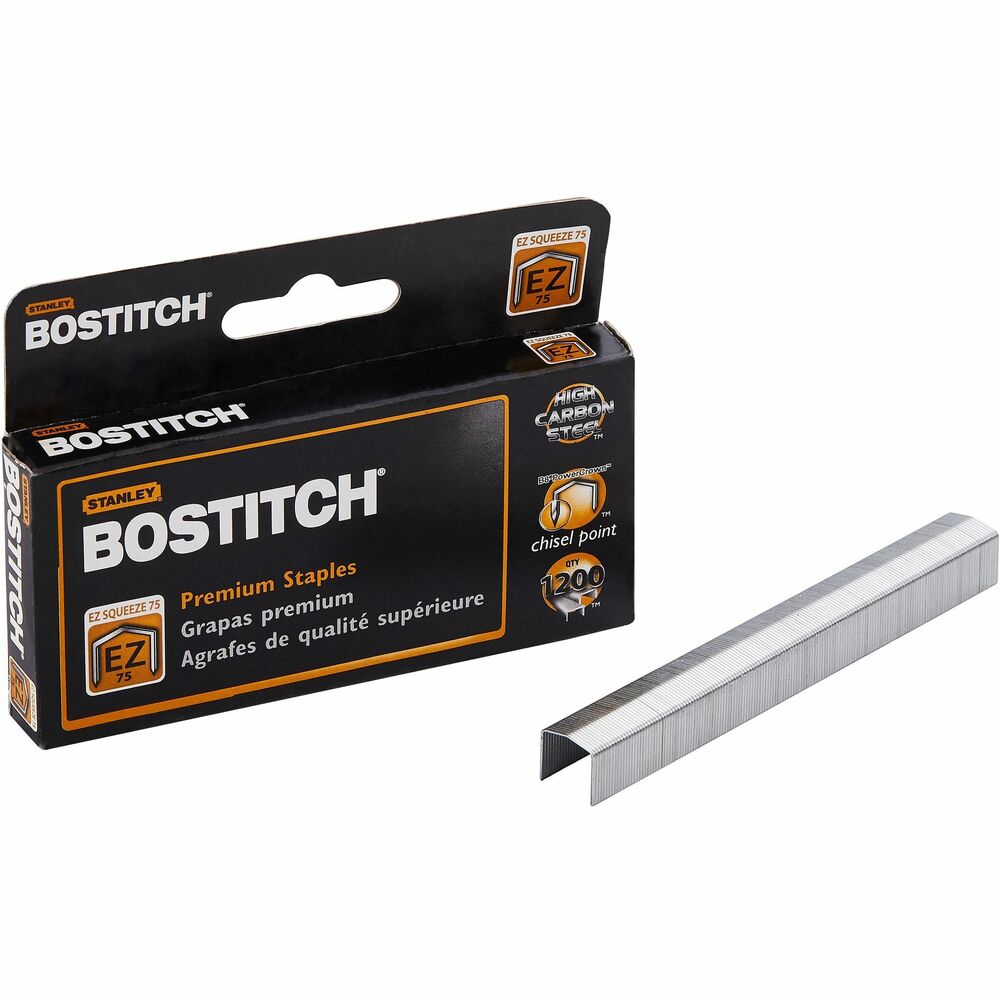 BOSSTCR75XHC - Engineered for impressive performance, these PowerCrown staples feature a unique crown at the top of the staple that flattens during stapling. Forced outward, the legs are better supported by the stapler magazine throughout the drive, resulting in more stapling force and reduced staple buckling. Staples are made from superior-quality, high carbon steel wire with fine chiseled points for maximum sheet capacity. They are designed for use in the Bostitch EZ Squeeze 75 Stapler (B875). More from the Manufacturer