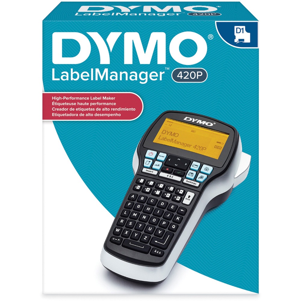 DYM1768815 - Portable labelmaker can be used as a stand-alone or connect via USB to your PC or Mac. Plug-and-play software allows you to plug in, type and print labels immediately. Label maker requires no software installation. Print labels on 1/4" , 3/8" , 1/2" and 3/4" Dymo D1 labels. Store up to 15 labels. Large backlit graphical display shows what the label will look like and offers four lines of text with up to 18 characters. ABC keyboard has different keys for numerics. Printing tools include 268 symbols, eight fonts, seven sizes, 10 styles, six bar-code types, quick-access buttons for punctuation and currency symbols. Label maker also offers mirror printing, vertical printing, repeat printing, auto numbering, and manual tape cutter. Label maker includes a rechargeable lithium-ion battery, charging adapter, starter D1 label cassette, USB cable, and quick start guide. More from the Manufacturer