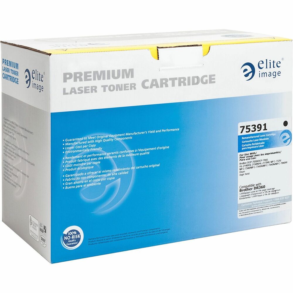 ELI75391 - Premium, replacement drum is designed for use with Brother DCP-7030, DCP-7040, HL-2140, HL-2170W, MFC-7340, MFC-7345N, MFC-7440N and MFC-7840W. Drum yields 12,000 pages. Elite Image is ISO certified. More from the Manufacturer