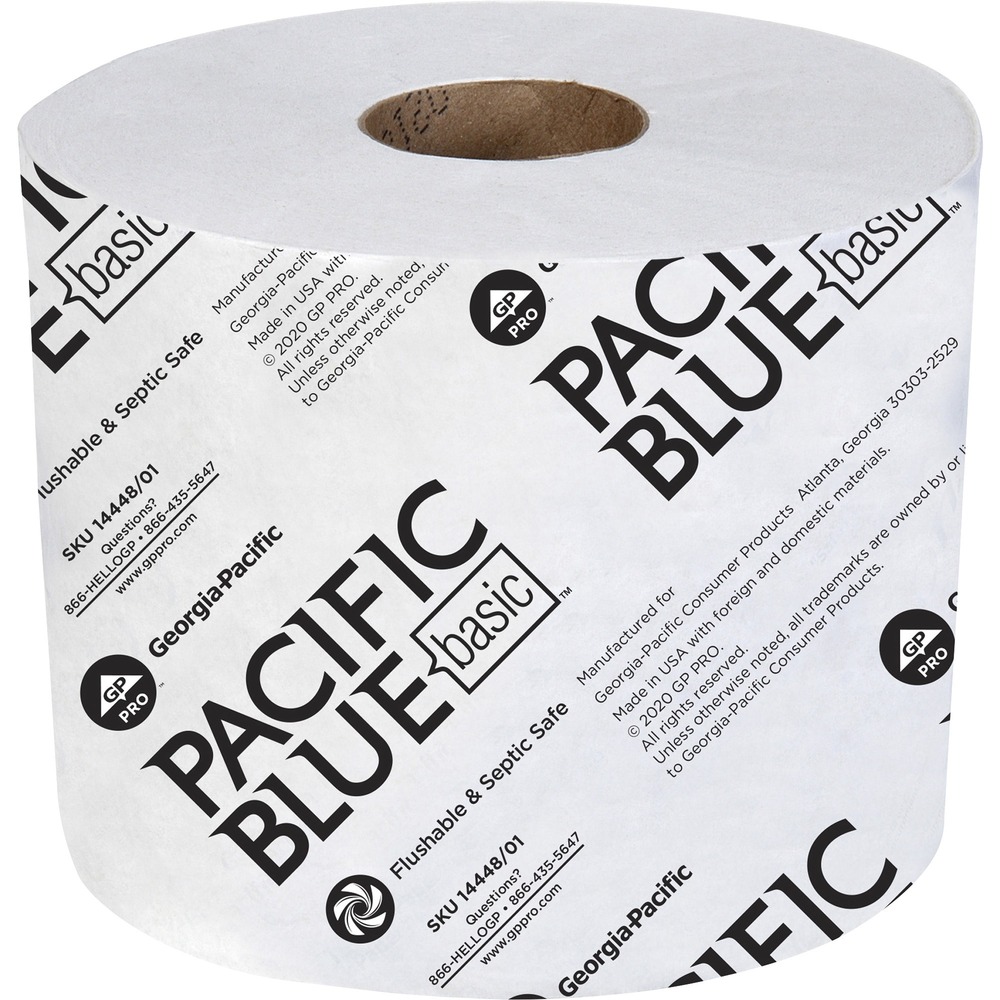 GPC1444801 - One-ply bathroom tissue features a high-capacity design to provide a cost-efficient solution for higher-traffic areas that want to utilize existing tissue dispensers. Soft material provides a look of quality that your employees, guests or tenants will appreciate. Quality design allows safe use with all standard sewer and septic systems. Bathroom tissue is perfect for office buildings, public facilities, schools and more.