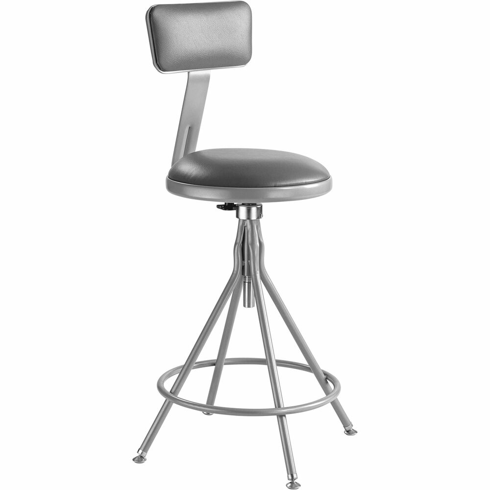 NPS6524HB - Institutions interested in ultimate strength, comfort and access for their hands-on educational environments need look no further than the 6500 Series Heavy-Duty Padded Swivel Stools. They're a great option for settings like art rooms, science labs, home economics or shop classrooms. These reliable stools feature a sturdy frame of 18-gauge steel tubing securely welded to a 14" diameter seat pan. Riveted through the steel pan are 1.5"-thick gray vinyl cushioning that will provide years of dependable use. Swivel seat spins with ease 360-degrees, enabling users to maximize their work space. Footrest ring is securely bonded to each leg with four spotwell contact points for extra fortification. Stools are height-adjustable from 24"-30". Rotating metal floor glides keep the stool level and prevent any floor damage. Padded backrests can be moved 2" up/down and forward/back. 