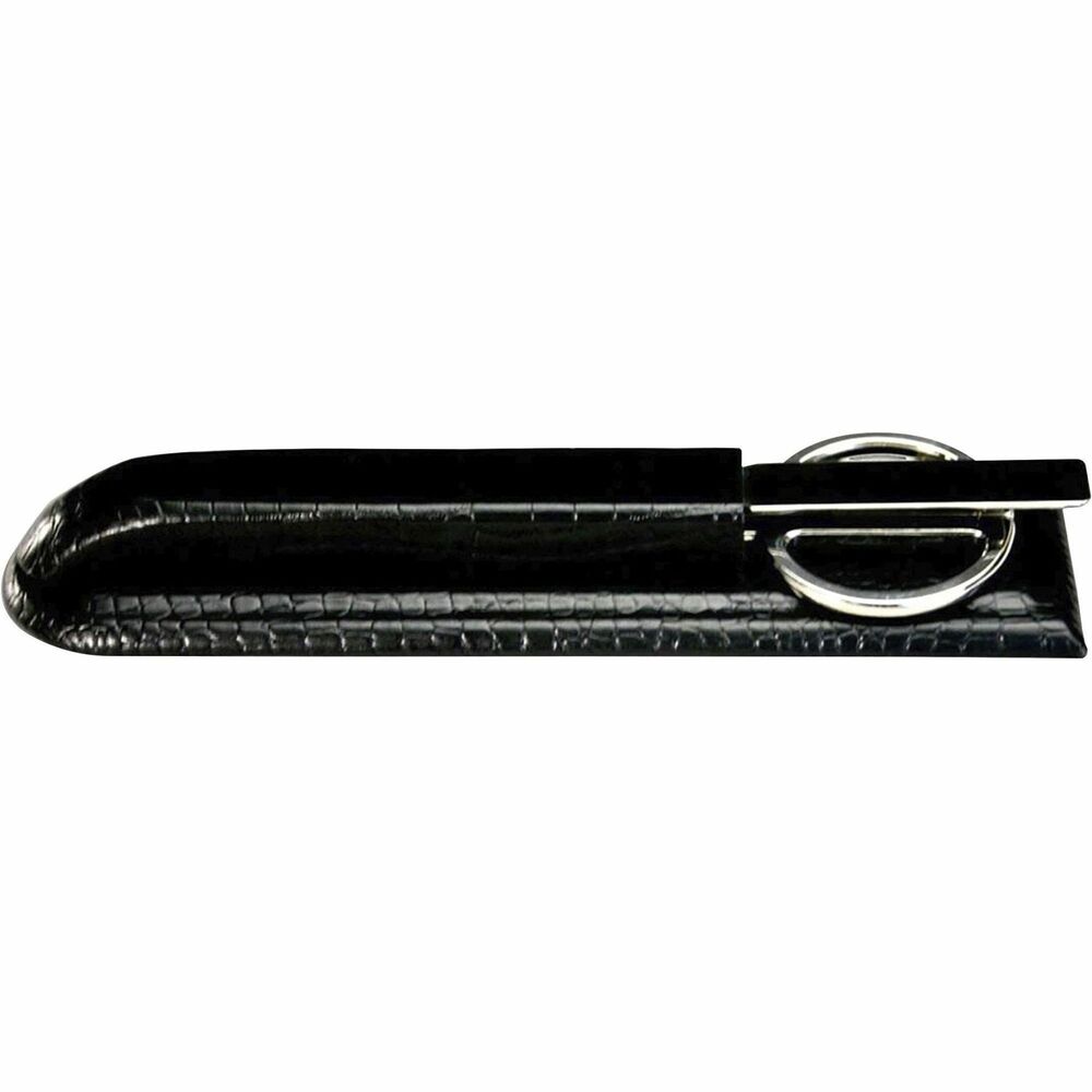 DACA2219 - Library Set includes brass scissors and a letter opener that are both made in Italy to offer high-class style and durability. The crocodile embossed leather adds a smart, sophisticated look to your space. Letter opener has a 5" blade and metal handle. Scissors have 4" blades. Soft velveteen protects surfaces from scuffs and scratches.