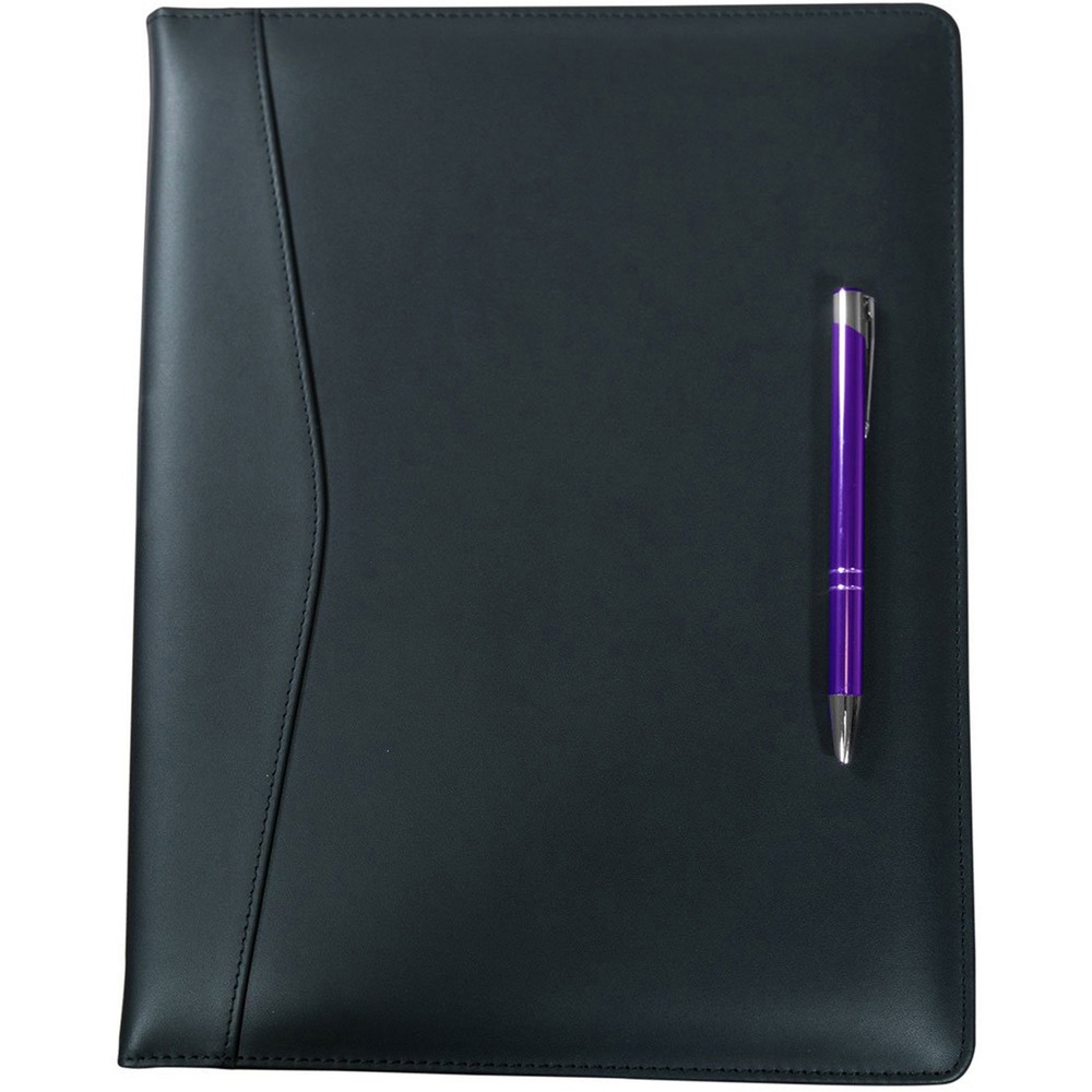 DACE1002 - Letter-Size Portfolio features a zip-around design to keep your important items safely contained. Interior smart phone pouch offers a handy space to keep your mobile device. Pen loop keeps your writing utensil within quick reach. It also includes five business card slots and a writing pad. Top-grain leather adds professional style to any work space.
