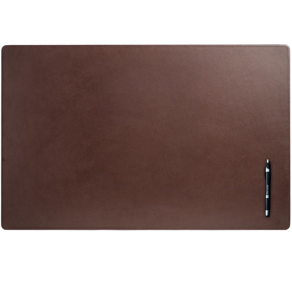 DACP3418 - Desk Mat features a wrapped-edge design to provide a finished look and extra durability. Top-grain leather adds professional style to any work space. Soft velveteen protects surfaces from scuffs and scratches.