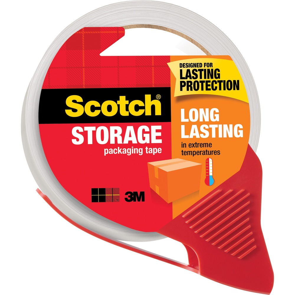 MMM3650SRD - Scotch Long-lasting Storage/Packaging Tape features a water-based adhesive that is UV-resistant. It holds strong in hot and cold temperatures. It offers a durable seal that's great for both moving and long-term storage. Tape meets U.S. Postal Regulations for standard packages and comes on a convenient, refillable dispenser. More from the Manufacturer