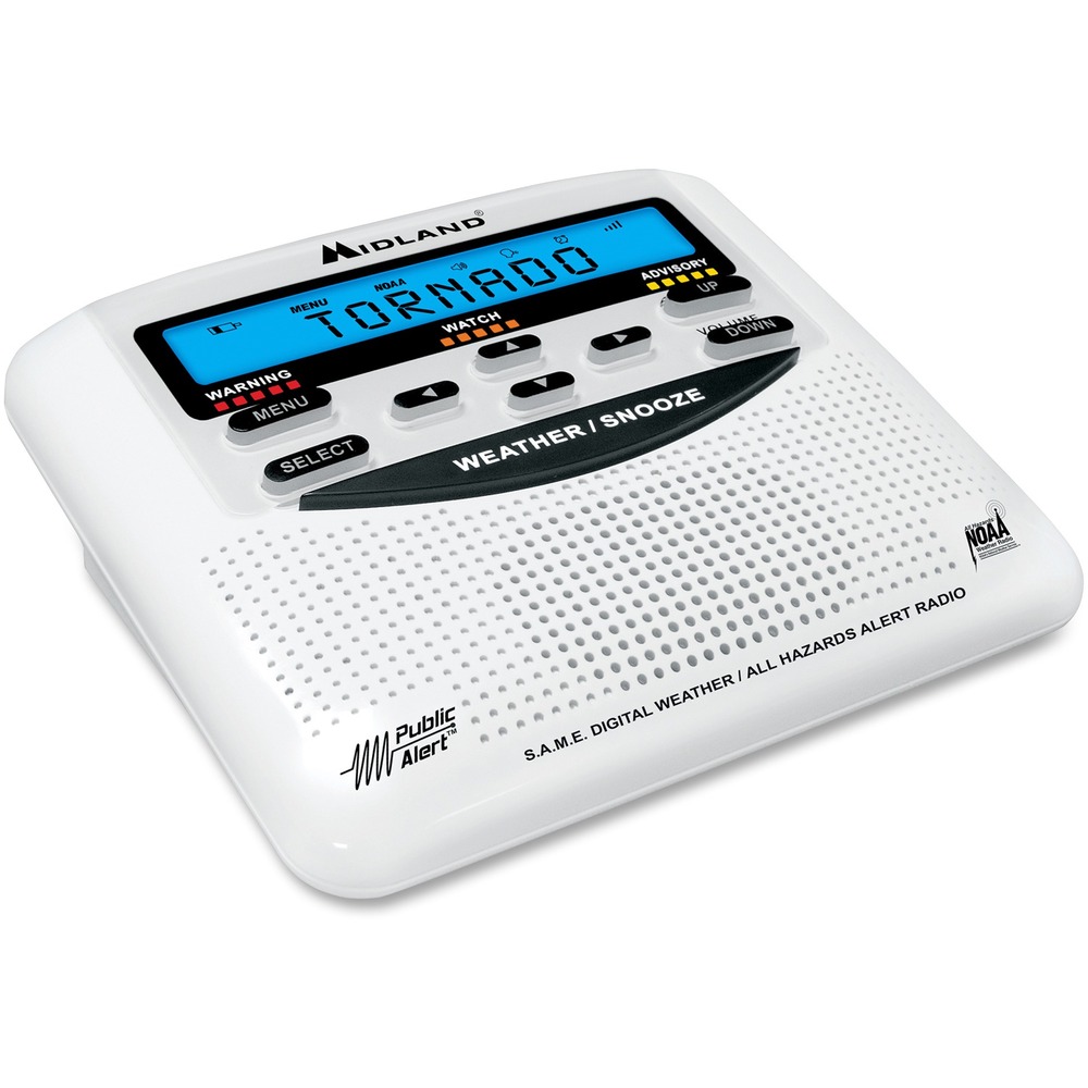 MROWR120B - Stay connected during severe weather conditions, emergencies or power outages with this WR120 NOAA Weather Alert Radio. When a severe weather watch or warning is issued by the National Weather Service, the WR120 automatically alerts you, giving you the seconds you need to seek shelter. The weather radio is automatically activated along with a loud tone, LED indicator and alert message on the large, easy-to-read LCD with adjustable illumination. S.A.M.E. digital weather/hazard alert feature provides you with constant monitoring of your local NWS broadcast. The S.A.M.E. decoding receiver allows you to hear only messages for the areas concerning you. Weather radio also features an alarm clock and seven preset weather channels. It can be used with battery or AC power.