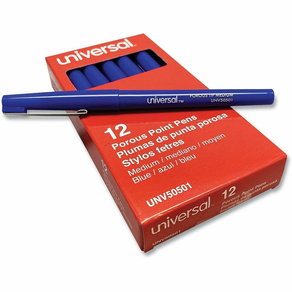 UNV50501 - Experience effortless writing with a precision porous tip that delivers smooth, consistent lines. The vivid ink color options add a bold touch to your notes and drawings and offer variety in pens. Designed with quick-drying ink, this pen minimizes smudging, making it ideal for left-handed users and fast-paced writing tasks.