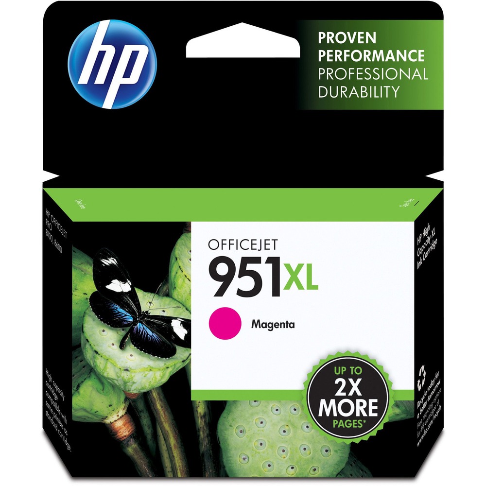HEWCN047AN - Ink cartridge is designed for use with the HP Officejet Pro 8100 and 8600 E-All-In-One Series, 251dw, 276dw MFP, 8100 - N811a, 8600 - A911a, 8600 Plus - N911g, 8600 Premium - N911n, 8610, 8615, 8620, 8625 and 8630. Ink produces durable, professional-quality documents with ultra-low cost per page for the most demanding office environments. Proprietary, pigment-ink technology offers increased durability including highlighter-resistance. HP 951XL cartridge yields approximately 1,500 pages. More from the Manufacturer
