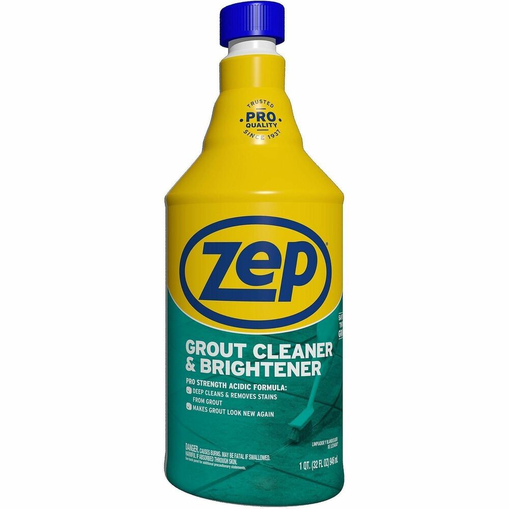 ZPEZU104632 - Professional-strength grout cleaner is formulated to restore stained grout lines on tile floors with minimal scrubbing. This powerful, acidic solution penetrates deep to lift grime and discoloration, leaving grout looking fresh and clean. Perfect for both floor grout cleaning and bathroom grout cleaning, it's effective on white and tinted grout for an all-around, versatile solution. Grout Cleaner and Brightener is easy to apply. Simply apply, let it sit for 2 minutes, scrub lightly and rinse for spotless grout.