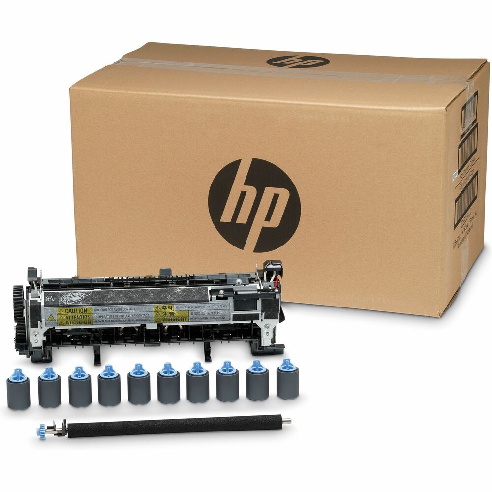 HEWCF064A - Printer maintenance kit ensures your HP LaserJet Enterprise 600 M601, M602 and M603 printers remain in working condition and continues providing your workers with the highest print quality possible. Kit includes a 110V fuser, rollers (transfer, pickup and feed) and an installation guide.
