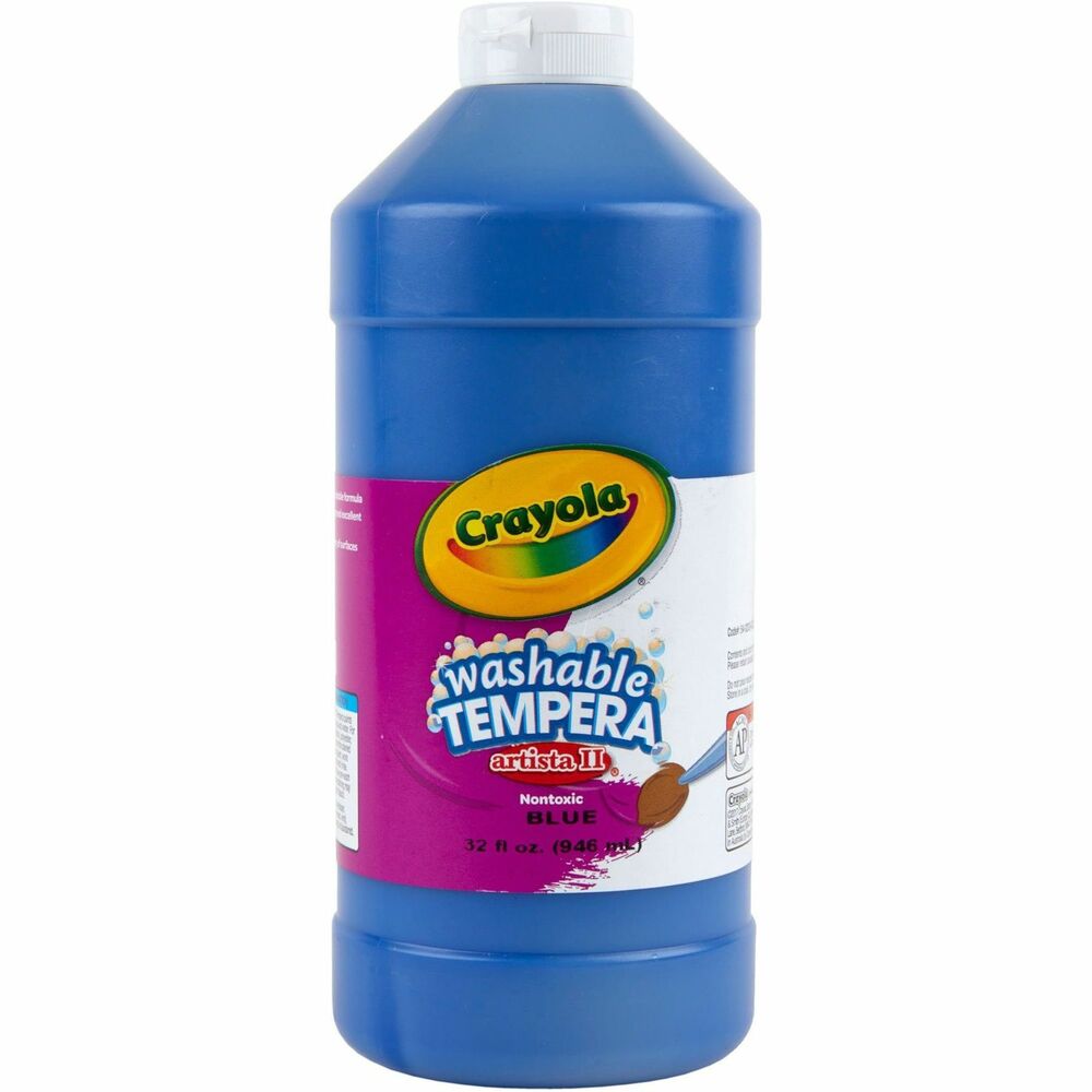 CYO543132042 - Washable Tempera Paint features an innovative formula that combines color performance and washability in one product. Ideal for classroom teachers, formula offers a creamy consistency, good opacity and coverage. With excellent adhesion and end result, paint can be used on a variety of surfaces, including newspaper, cardboard and papier mache. Good secondary color mixing allows teaching color theory. Nontoxic paint is washable from skin and most washable clothing (pre-treatment required).