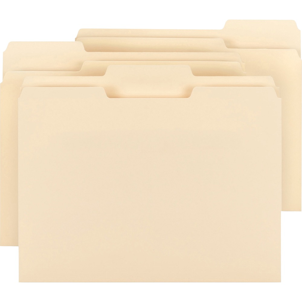 BSN78950 - Plain manila file folders are an economical way to organize seldom-used files. 1/3-cut, single-ply tabs are in assorted positions for quick reference to your letter-size files. Tabs are 1/2" high and undercut for label visibility. Folders are made of 9-1/2 point stock.