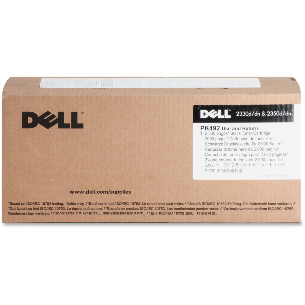 DLLPK492 - Toner cartridge is designed for use in Dell 2330, 2350d and 2350dn Laser Printers. Toner delivers excellent print quality, sharp images and text. Cartridge yields approximately 2,000 pages based on 5 percent page coverage.