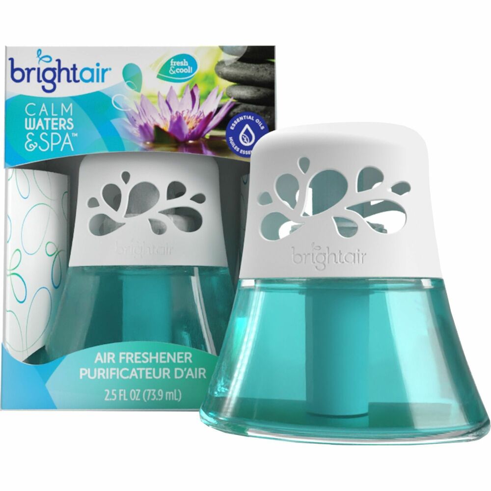 BRI900115 - Invigorate your senses and enhance your surroundings with this nonelectric air freshener. The natural, true-to-life signature fragrance will infuse any small space with a fresh, clean scent. Elegant design with a modern, stylish glass diffuser complements any decor. The Calm Waters and Spa scent in the dispenser freshens up to 45 days to provide a long-lasting, memorable experience.