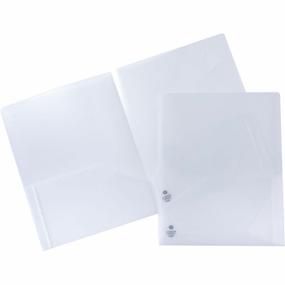 BSN78499 - Transparent, two-pocket portfolios are made of long-lasting poly. Two pockets provide protection and excellent presentation of letter-size documents. Each pocket holds up to 30 sheets and has sealed edges.