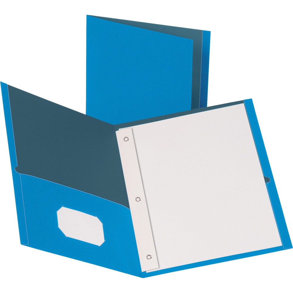 BSN78507 - Folders offer three double-prong fasteners to bind up to 100 sheets and convenient pockets inside front and back covers for additional storage. Each pocket holds up to 25 sheets of letter-size, loose paper. Inside front pocket features business card holder. Folders are made of sturdy, leatherette paper stock, and gusset is bound into the folder.