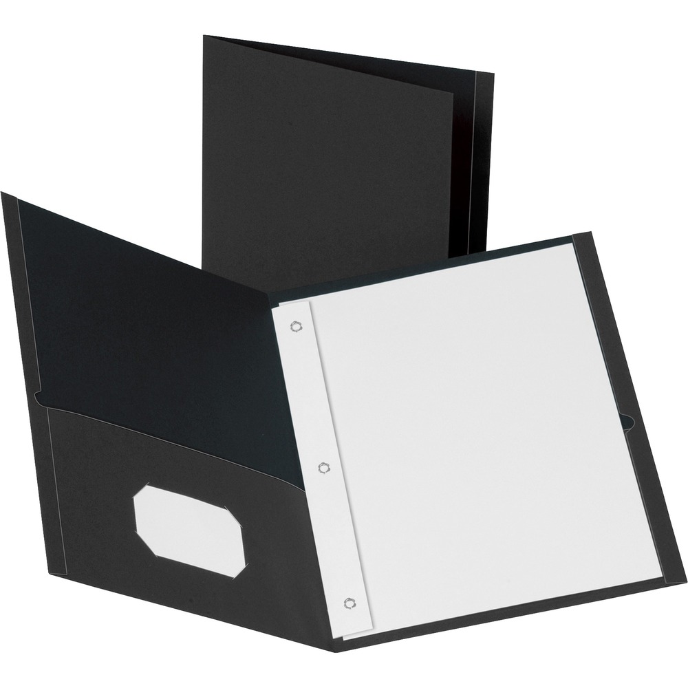 BSN78532 - Folders offer three double-prong fasteners to bind up to 100 sheets and convenient pockets inside front and back covers for additional storage. Each pocket holds up to 25 sheets of letter-size, loose paper. Inside front pocket features business card holder. Folders are made of sturdy, leatherette paper stock, and gusset is bound into the folder.