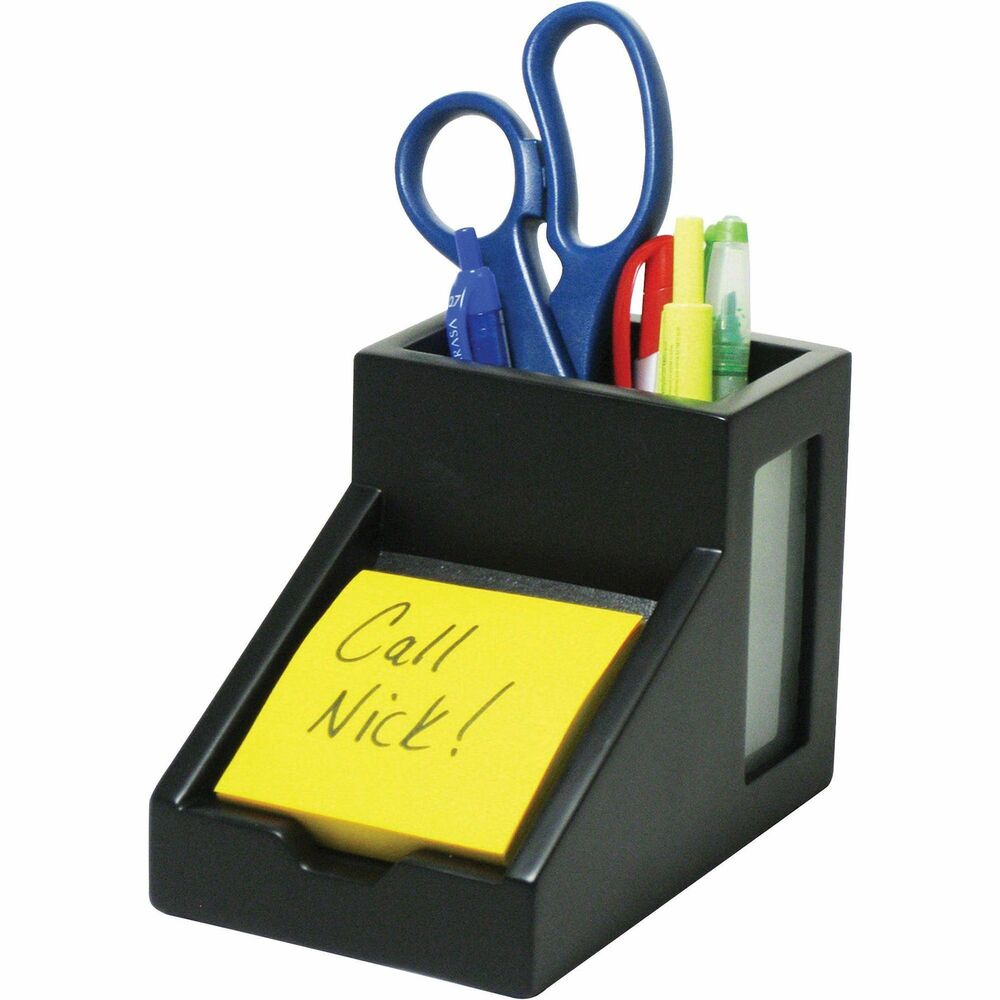 VCT95055 - Ideal for home or the office, this pencil cup with note holder is part of the Victor Midnight Black Collection that combines functional solutions with appealing design elements. Use the large pencil cup for storing writing utensils and the angled note compartment for easy writing and viewing. Sturdy wood construction features a durable, double-coated, matte black finish. Frosted glass windows add a touch of class. Nonslip rubber feet reduce movement and protect your worksurface from scratches and scuffs. More from the Manufacturer