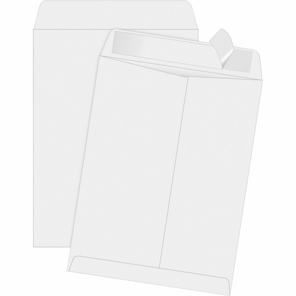 QUA44834 - 11-1/2" x 14-1/2" catalog envelopes are made from heavyweight, 28 lb. white wove stock for home or office mailing, storing and organizing. They are a must for keeping projects, files and mailings manageable. Heavyweight envelopes withstand extensive handling and mailing. Contents are protected during use to give you assurance they arrive unharmed. 11-1/2" x 14-1/2" size accommodates standard-size or oversized documents without folding. Pull-off, Redi-Strip closure saves time and makes a secure, permanent seal.
